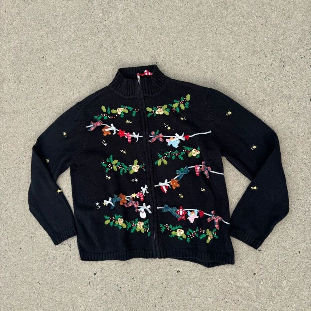 Vintage Studio Joy Knitted Holiday Christmas Santa Ugly Christmas Sweater